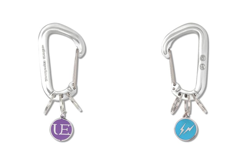 uniform experiment Aluminum Carabiner enamel tags keyrings embossed logos branding fragment design lightning bolts pink black lime red blue purple azure