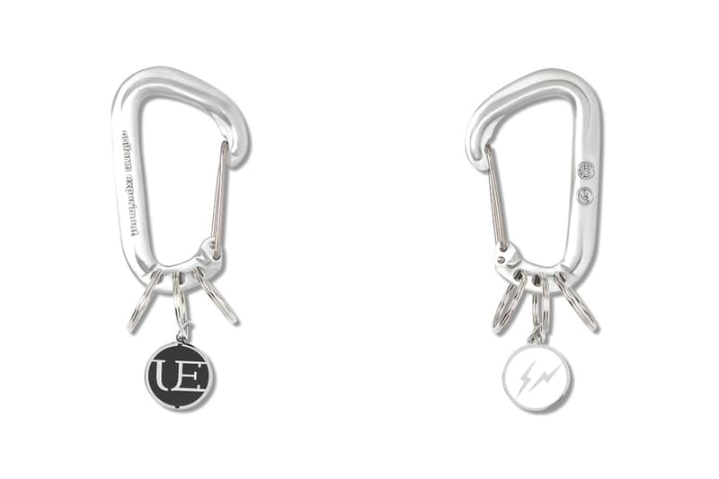 uniform experiment Aluminum Carabiner enamel tags keyrings embossed logos branding fragment design lightning bolts pink black lime red blue purple azure