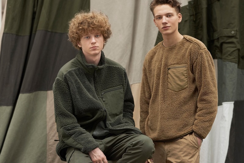 engineered garments uniqlo fleece collection pullover jacket military inspired green navy olive black grey buy cop purchase release information first look