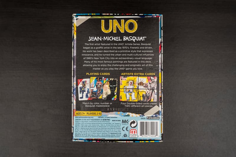 UNO Artiste Series 1 Jean Michel Basquiat Pack 1980s art design pop culture card game