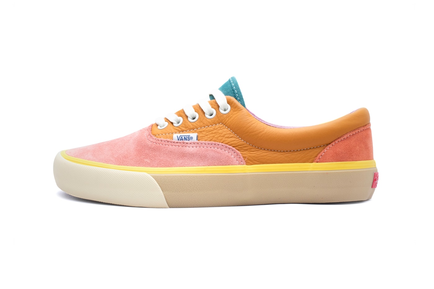 Vans Era LX Rose Orange White Blue sneakers footwear shoes suede panel colorblock multicolor pastel pink yellow blue orange brown pink summer