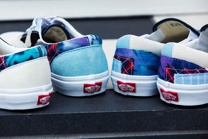 Vans Classic Slip On Era Patchwork Pack Top Stitching Deconstruction sewing tartan pony hair suede leather denim blue tie dye sneaker footwear shoes