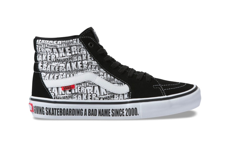 Vans Baker Skateboards Old School Pro Sk8 Hi Pro Style 112 slip on t shirt socks long sleeve hoodies graphics giving skateboarding a bad name since 2000