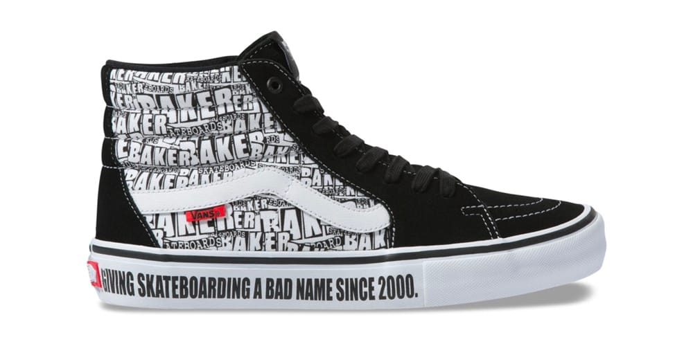 white vans with black words