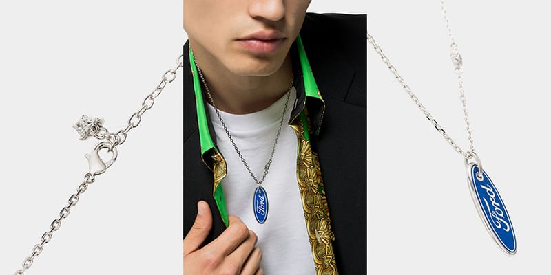 versace silver necklace