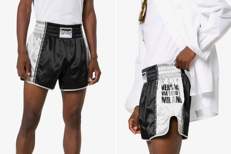 Versace Logo Patch Boxing Shorts Release Info Buy Black Silver