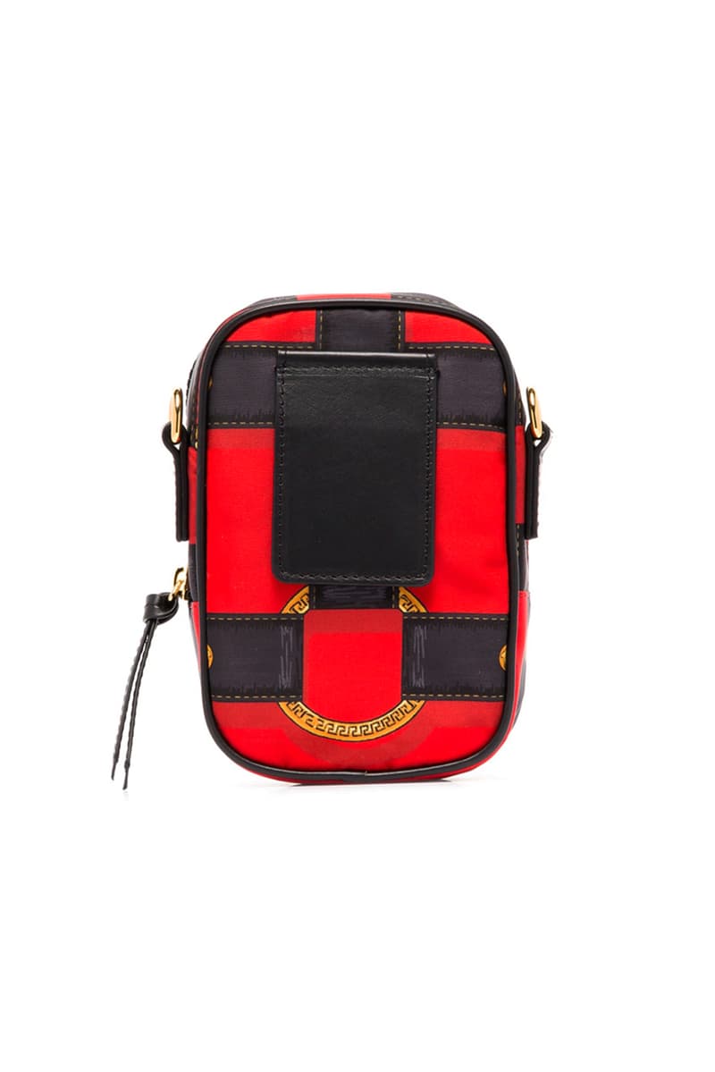 Versace Medusa Print Shoulder Bag Red Black Yellow Browns Gold Hardware Leather