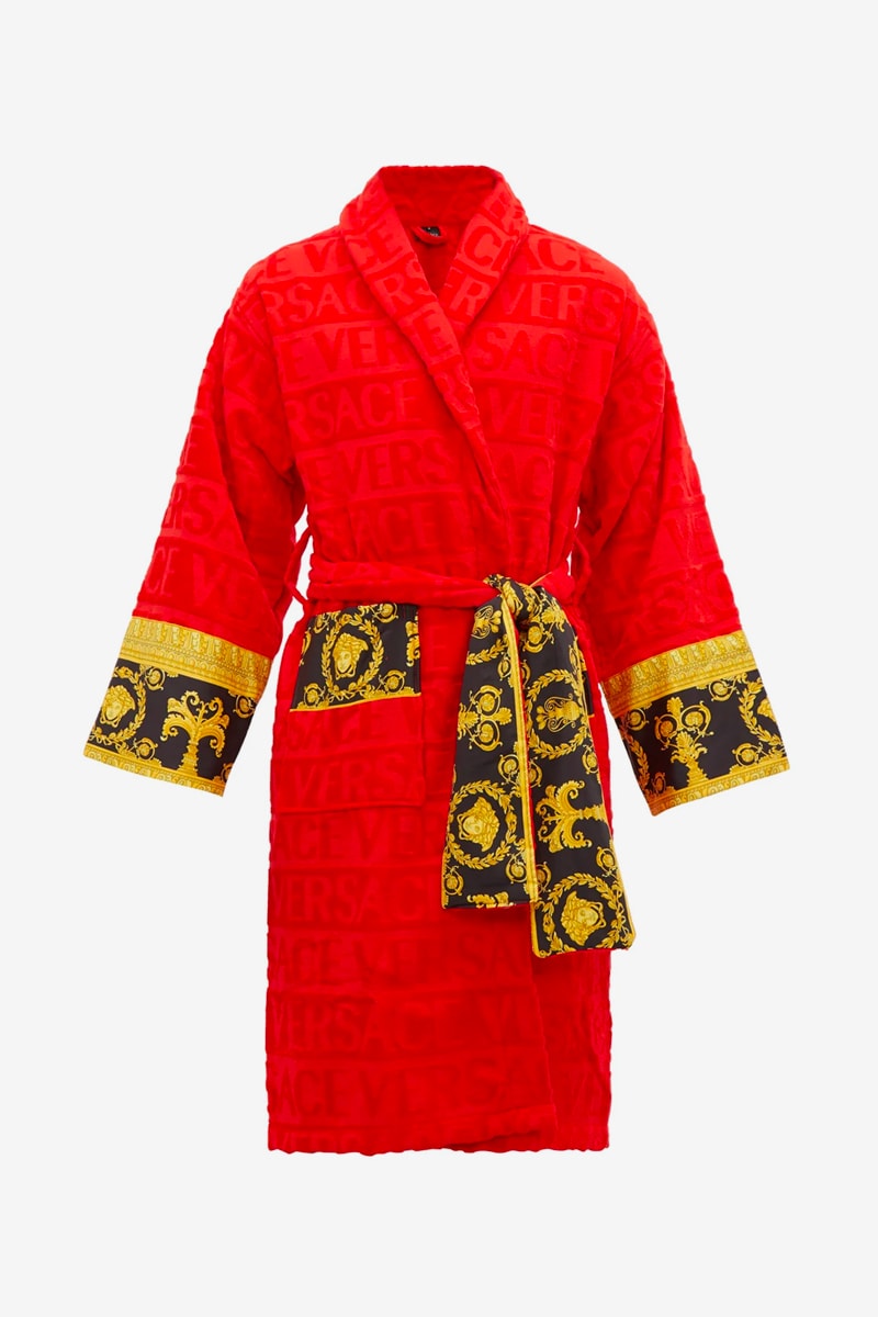 Versace Red I Love Baroque Bathrobe Release matchesfashion