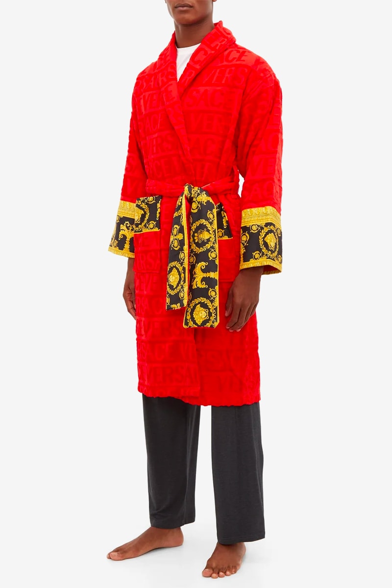 Versace Red I Love Baroque Bathrobe Release matchesfashion