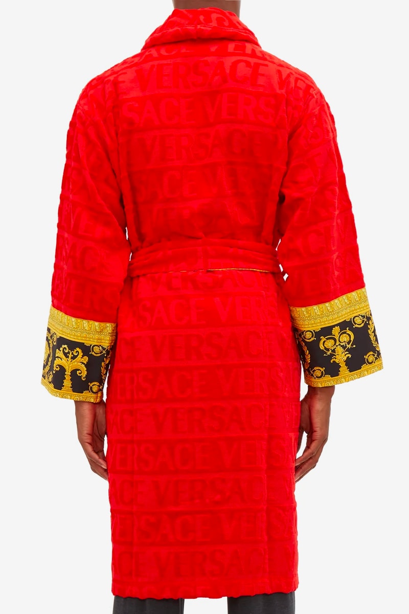 Versace Red I Love Baroque Bathrobe Release matchesfashion