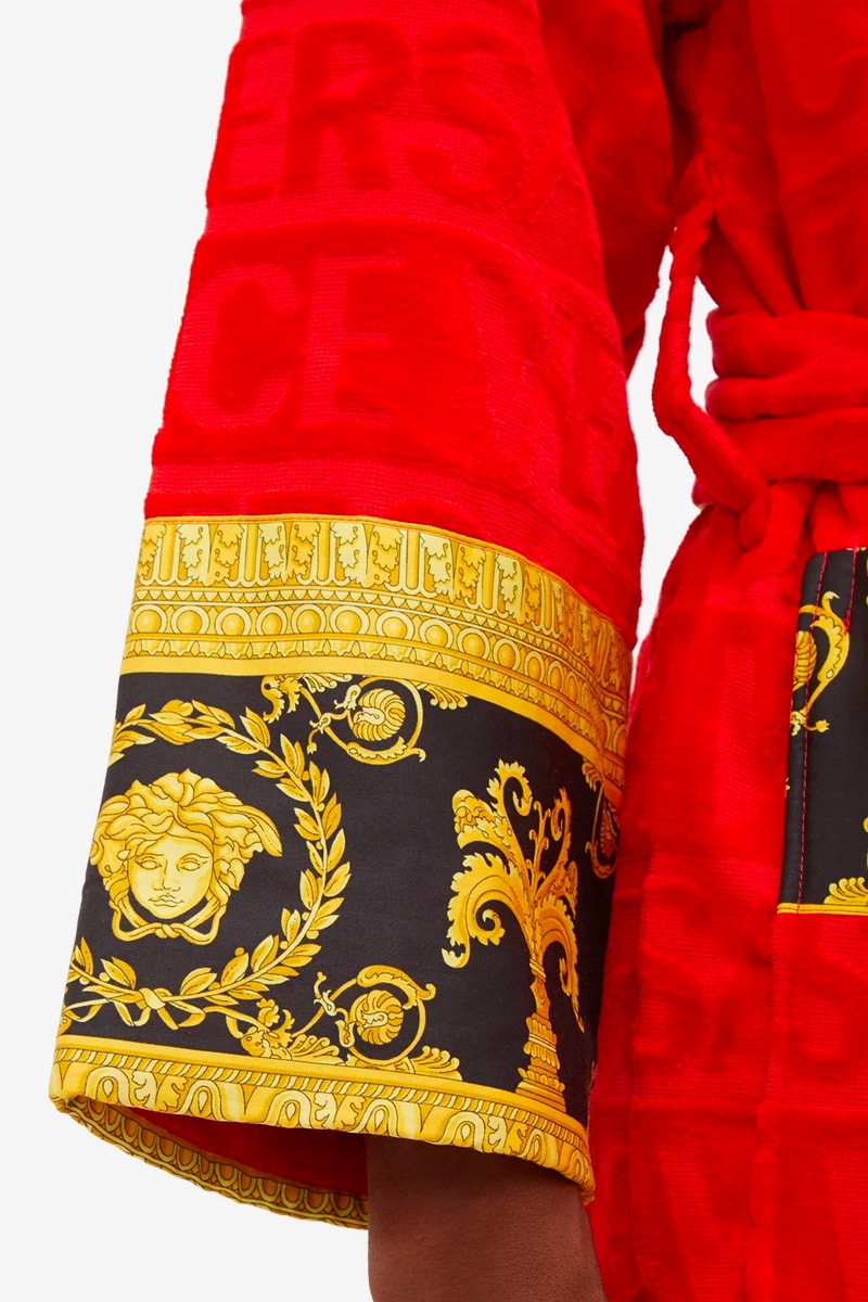 Versace Red I Love Baroque Bathrobe Release matchesfashion