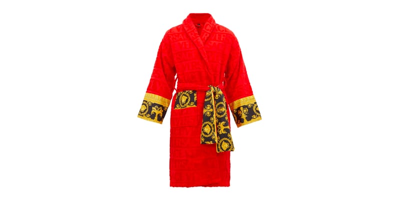 versace dressing gown red