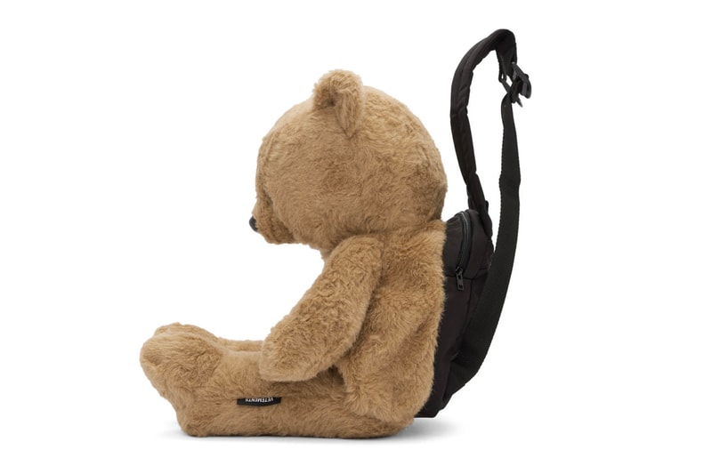 Vetements Teddy Bear Slippers & Backpack Release Info 192669M166002 192669M231002 beige tan drop date SSENSE mohair camel faux fur demna gvasalia