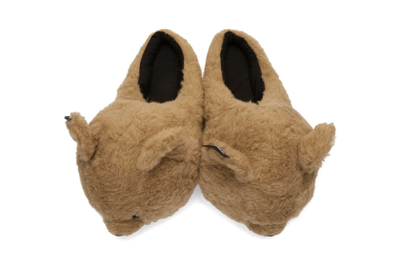 Vetements Teddy Bear Slippers & Backpack Release Info 192669M166002 192669M231002 beige tan drop date SSENSE mohair camel faux fur demna gvasalia