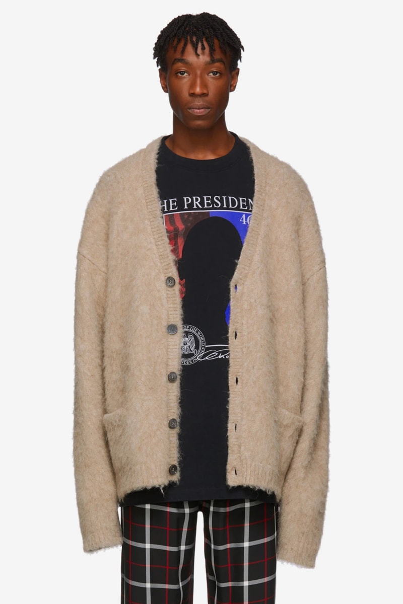 Vetements Five Button Cardigan Release Info Buy Beige Kurt Cobain Nirvana