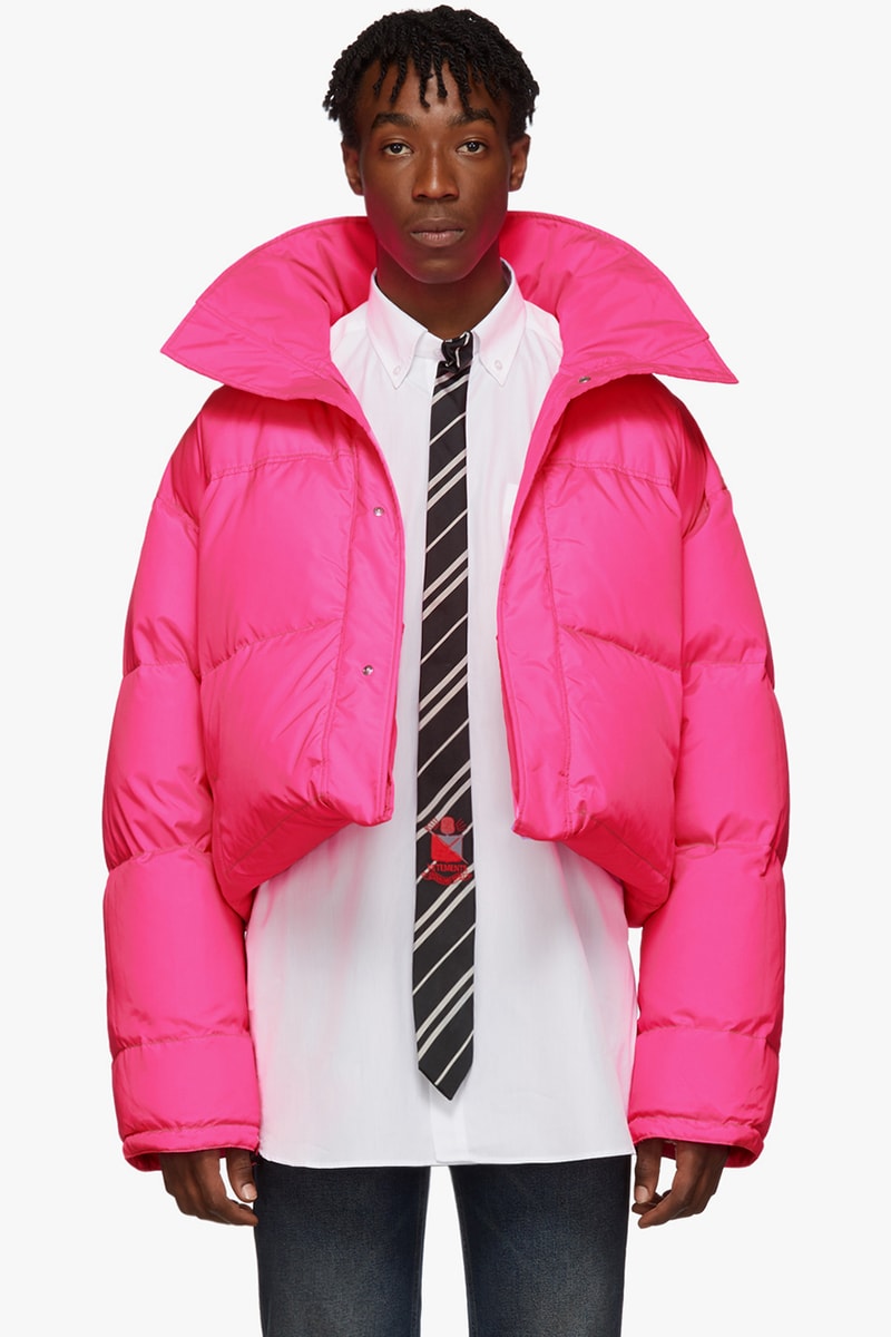 Vetements Reversible & Convertible Pink Green Down Fluorescent Puffer Jacket Release Information Fall Winter 2019 FW19 Collection Demna Gvasalia 