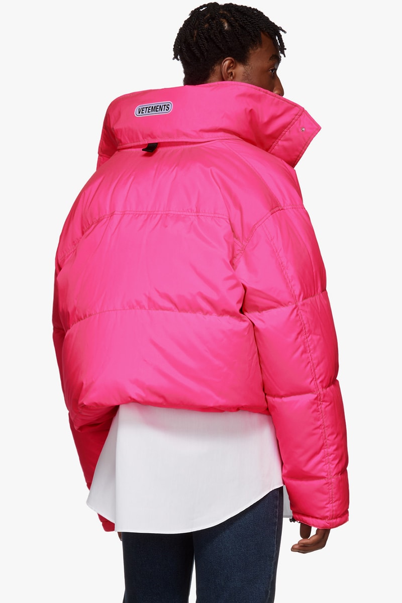 Vetements Reversible & Convertible Pink Green Down Fluorescent Puffer Jacket Release Information Fall Winter 2019 FW19 Collection Demna Gvasalia 