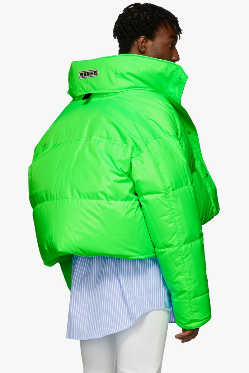 Vetements Reversible & Convertible Pink Green Down Fluorescent Puffer Jacket Release Information Fall Winter 2019 FW19 Collection Demna Gvasalia 