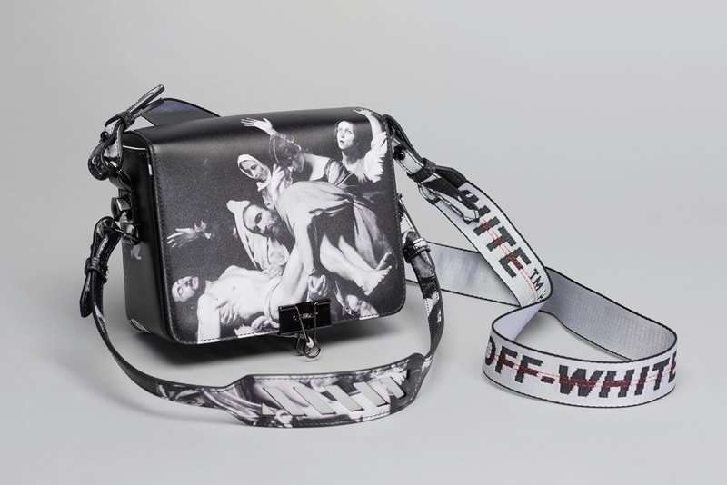 Virgil Abloh MCA Chicago Off-White™  Bag  Caravaggio Lines XL The Entombment of Christ Orange White Black Checkered
