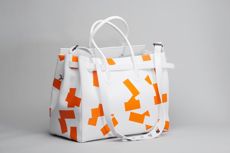 Virgil Abloh MCA Chicago Off-White™  Bag  Caravaggio Lines XL The Entombment of Christ Orange White Black Checkered