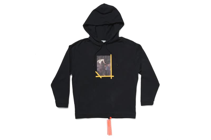 MCA Chicago Drops More Virgil Abloh Exhibition Apparel hoodie bernini caravaggio off white mona lisa socks industrial belt t-shirts drop date release info buy now anorak 