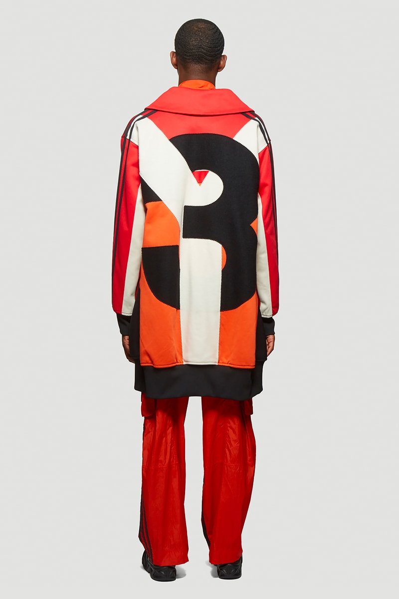 Y-3 M3 STP Reversible Coat Black Oversized Varsity Track Jacket Red wool technical yohji Yamamoto adidas three stripes nylon technical progressive fabrics