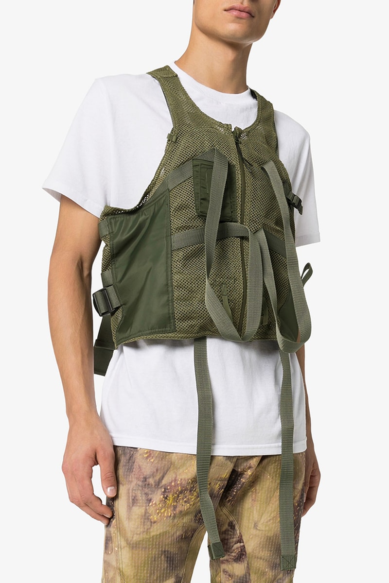 1017 ALYX 9SM Tactical Mesh Vest "Green" Release Information Cop Online Browns Fashion Menswear Matthew M. Williams Utilitarian Streetwear Luxury Luxe Racerback Straps Gilet 