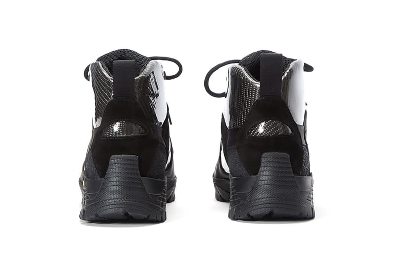 1017 ALYX 9SM Vibram Sole Hiking Boots Black textured brown pony hair rugged high collar shoes footwear sneakers trekking mega grip rubber