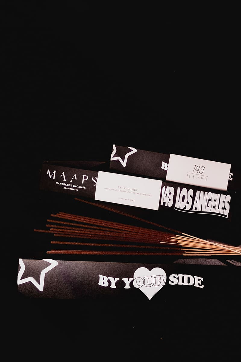 143 MAAPS By Your Side Incense Set Union LA Los Angeles Collaboration R&B Sade Sandalwood Cedar French lavender Scent Burn Heart Bronze