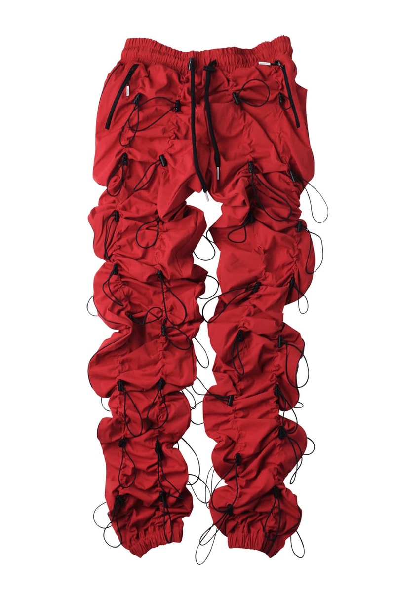 Red Lace Triple Ruffle Leggings