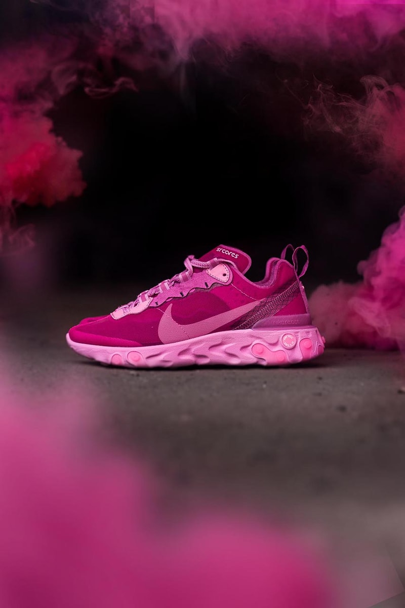 Sneaker Room x Nike React Element 87 Breast Cancer Awareness Pack Swarovski Crystals Limited Edition QuickStrike Pairs Footwear Release Information Charity Fundraising Donations Pink White Black Swoosh