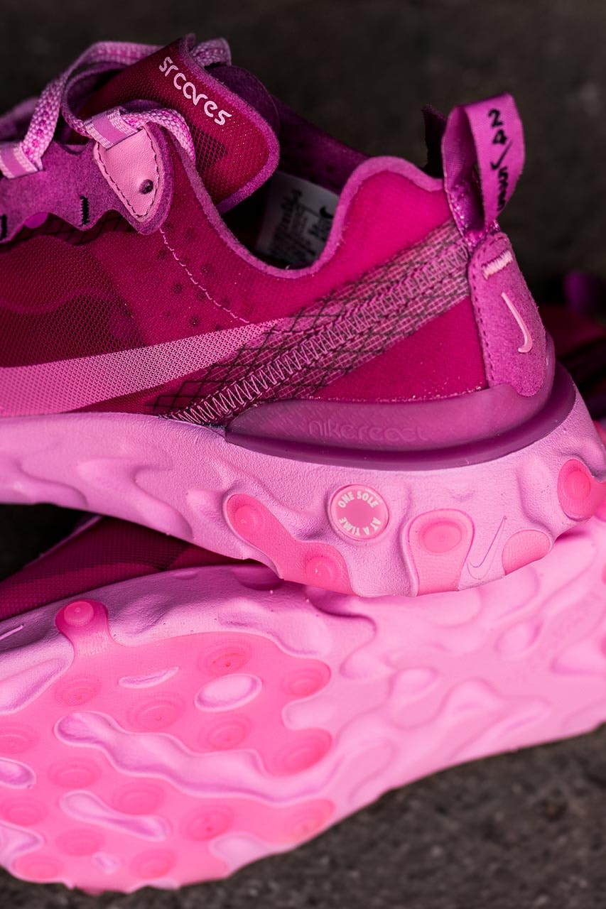 Sneaker Room x Nike React Element 87 Breast Cancer Awareness Pack Swarovski Crystals Limited Edition QuickStrike Pairs Footwear Release Information Charity Fundraising Donations Pink White Black Swoosh