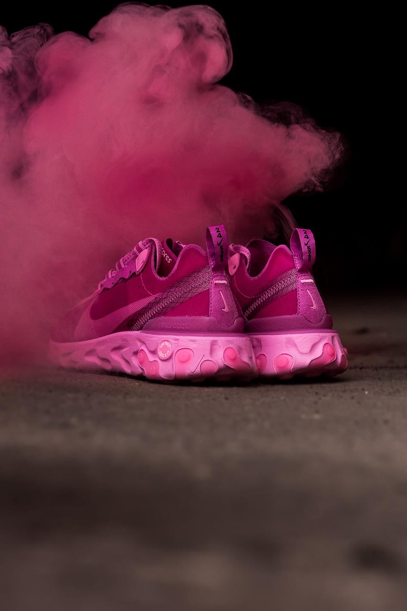 Sneaker Room x Nike React Element 87 Breast Cancer Awareness Pack Swarovski Crystals Limited Edition QuickStrike Pairs Footwear Release Information Charity Fundraising Donations Pink White Black Swoosh
