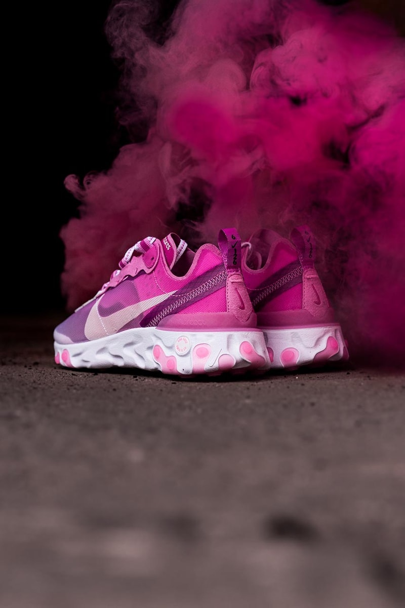 Sneaker Room x Nike React Element 87 Breast Cancer Awareness Pack Swarovski Crystals Limited Edition QuickStrike Pairs Footwear Release Information Charity Fundraising Donations Pink White Black Swoosh