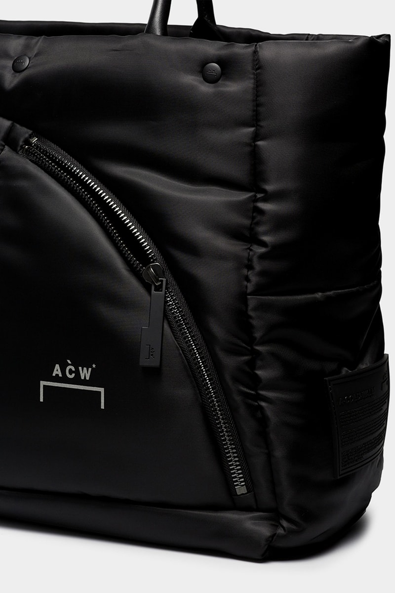 A-COLD-WALL* Black Logo Padded Tote Bag Samuel Ross Fall Winter 2019 FW19 Collection Piece Bags Cop Online Browns Technical Fabric 