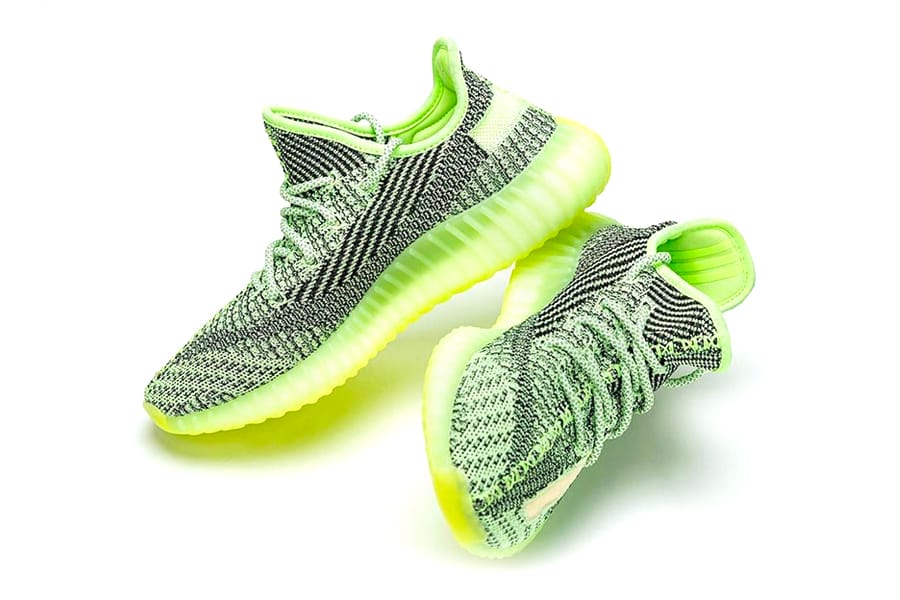 grey and lime green yeezys