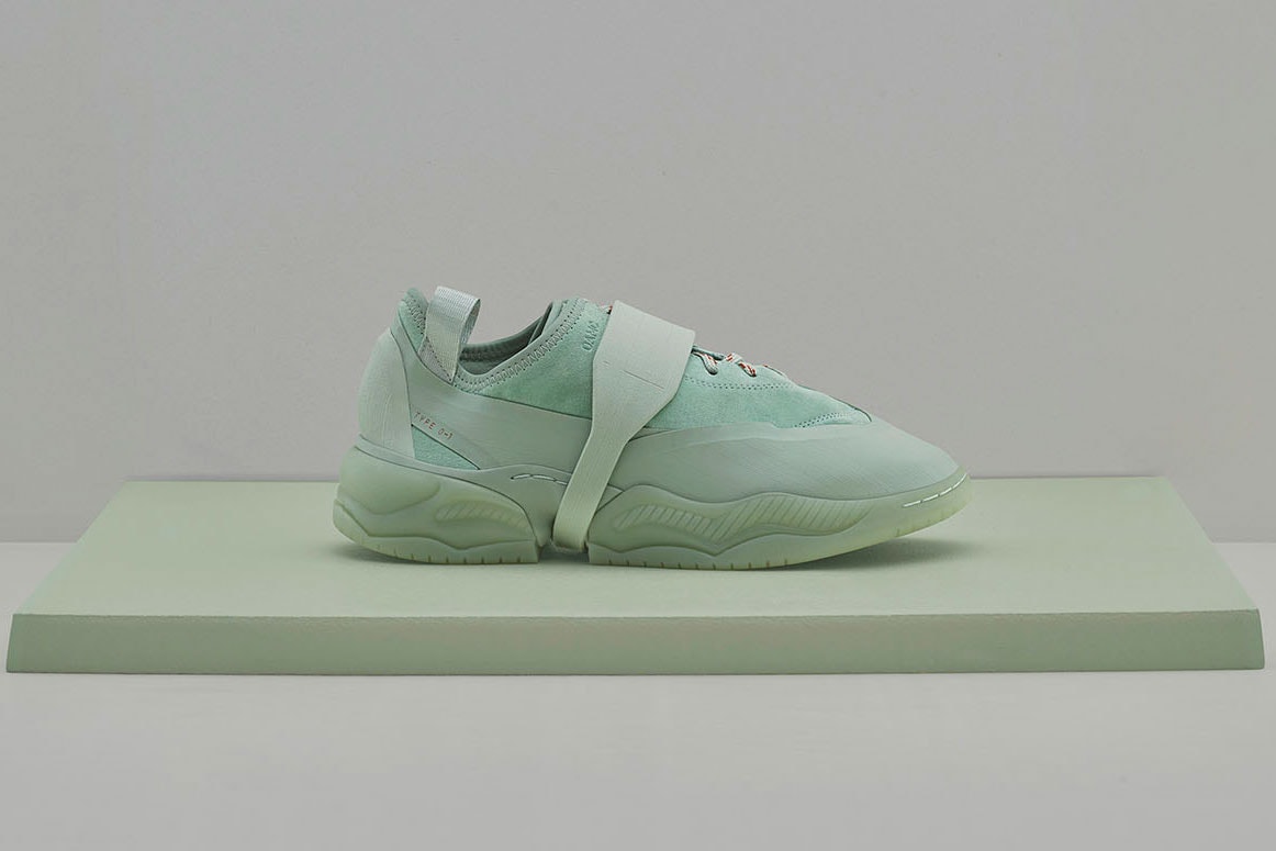 OAMC adidas originals type o-1s o-1l sneaker release information off white flesh pink medicine green union exclusive buy cop purchase release information