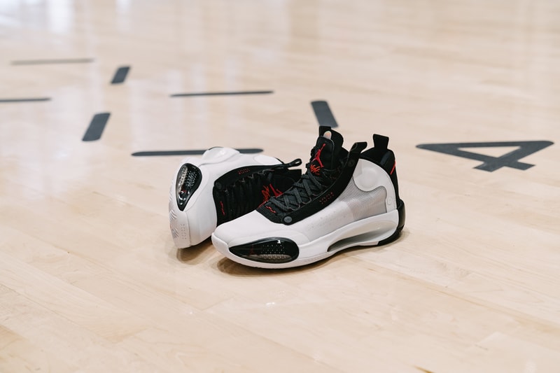 air jordan brand 34 xxxiv zion williamson nba new orleans pelicans stranger things caleb mclaughlin harlem new york city nyc unveil reveal event Dunlevy Milbank Center baby dunk kids crew basketball sneakers shoes nike air black white red 