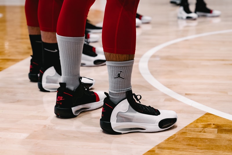 air jordan brand 34 xxxiv zion williamson nba new orleans pelicans stranger things caleb mclaughlin harlem new york city nyc unveil reveal event Dunlevy Milbank Center baby dunk kids crew basketball sneakers shoes nike air black white red 