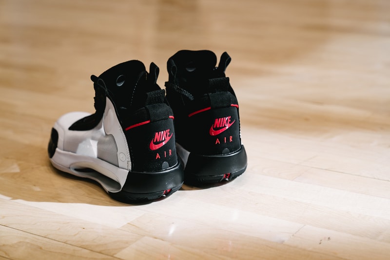 air jordan brand 34 xxxiv zion williamson nba new orleans pelicans stranger things caleb mclaughlin harlem new york city nyc unveil reveal event Dunlevy Milbank Center baby dunk kids crew basketball sneakers shoes nike air black white red 