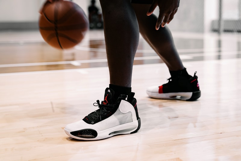air jordan brand 34 xxxiv zion williamson nba new orleans pelicans stranger things caleb mclaughlin harlem new york city nyc unveil reveal event Dunlevy Milbank Center baby dunk kids crew basketball sneakers shoes nike air black white red 