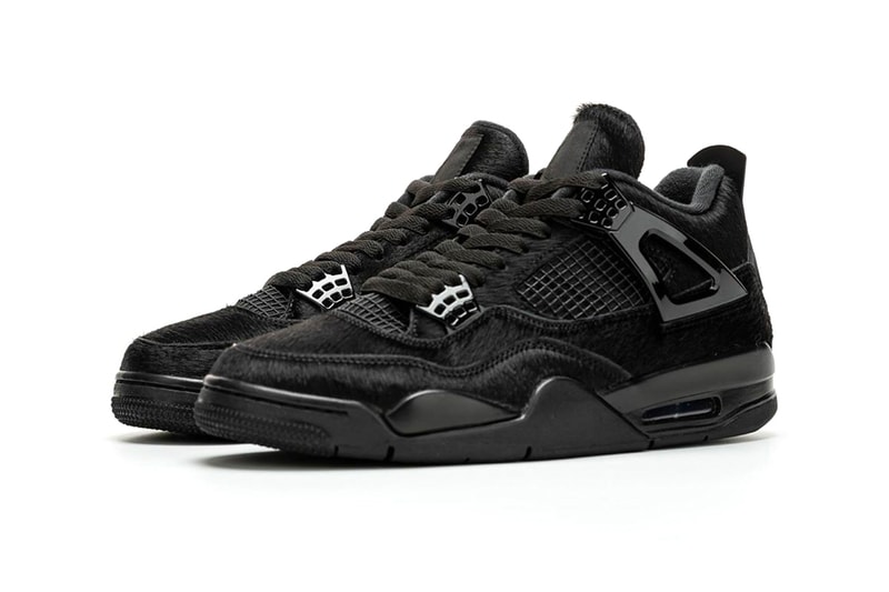 Air Jordan 4 Cow Fur First Look Brand Black Cat Bovine Fur CK2925-001 Release info Date Buy womens