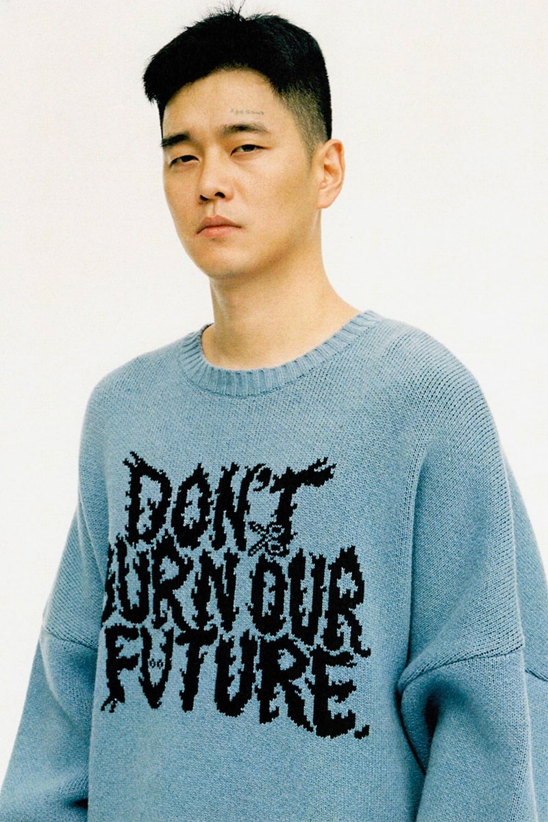 AJOBYAJO FW19 Collection DON'T BURN OUR FUTURE lookbooks Korean Seoul oversized patchwork 