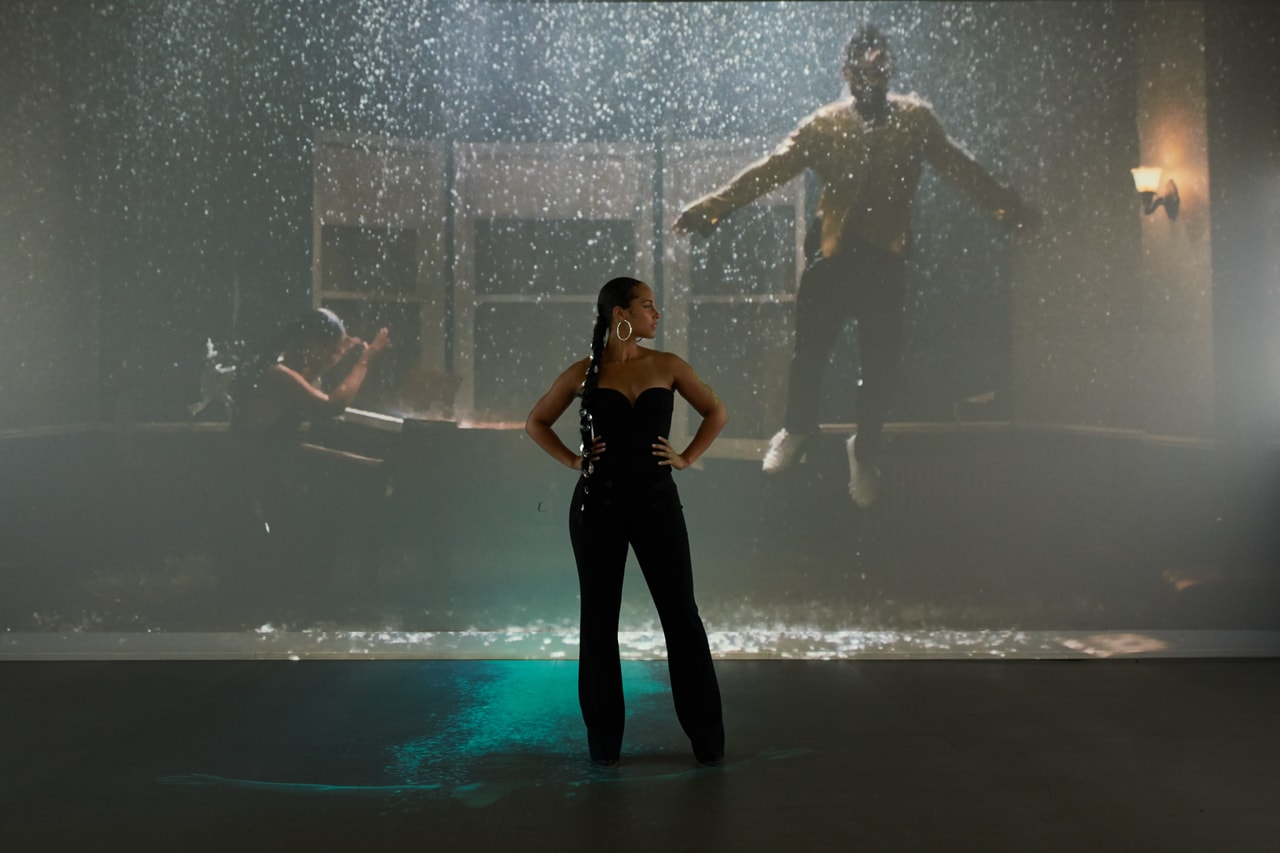 alicia keys miguel show me love visual sonic installation interview video michael b jordan zoe saldana premiere dolby soho nyc