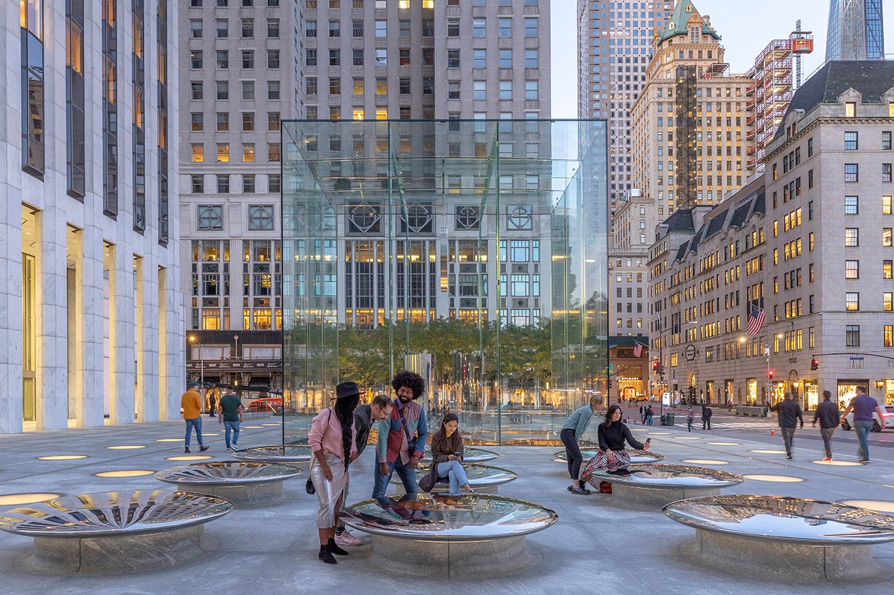 Look Inside Apple Renovated Fifth Avenue Store Retail News Skylense Stainless-Steel Natural Light