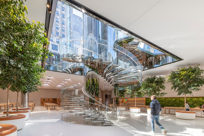 Look Inside Apple Renovated Fifth Avenue Store Retail News Skylense Stainless-Steel Natural Light