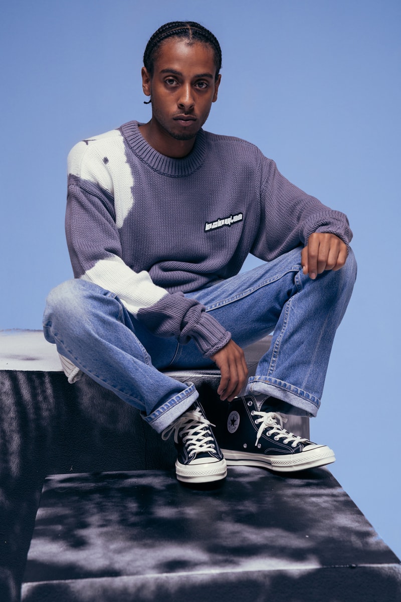 Babylon LA Fall/Winter 2019 Lookbook Collection Cut & Sew heavy plaid jacket tie dye knit sweater tricolor rugby half zip anorak Drop 1