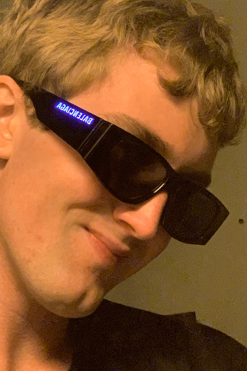 Balenciaga LED Frame Sunglasses Spring/Summer 2020 Release Information Runway First Look Demna Gvasalia Illuminating Logo Nineties '90s Design First Look