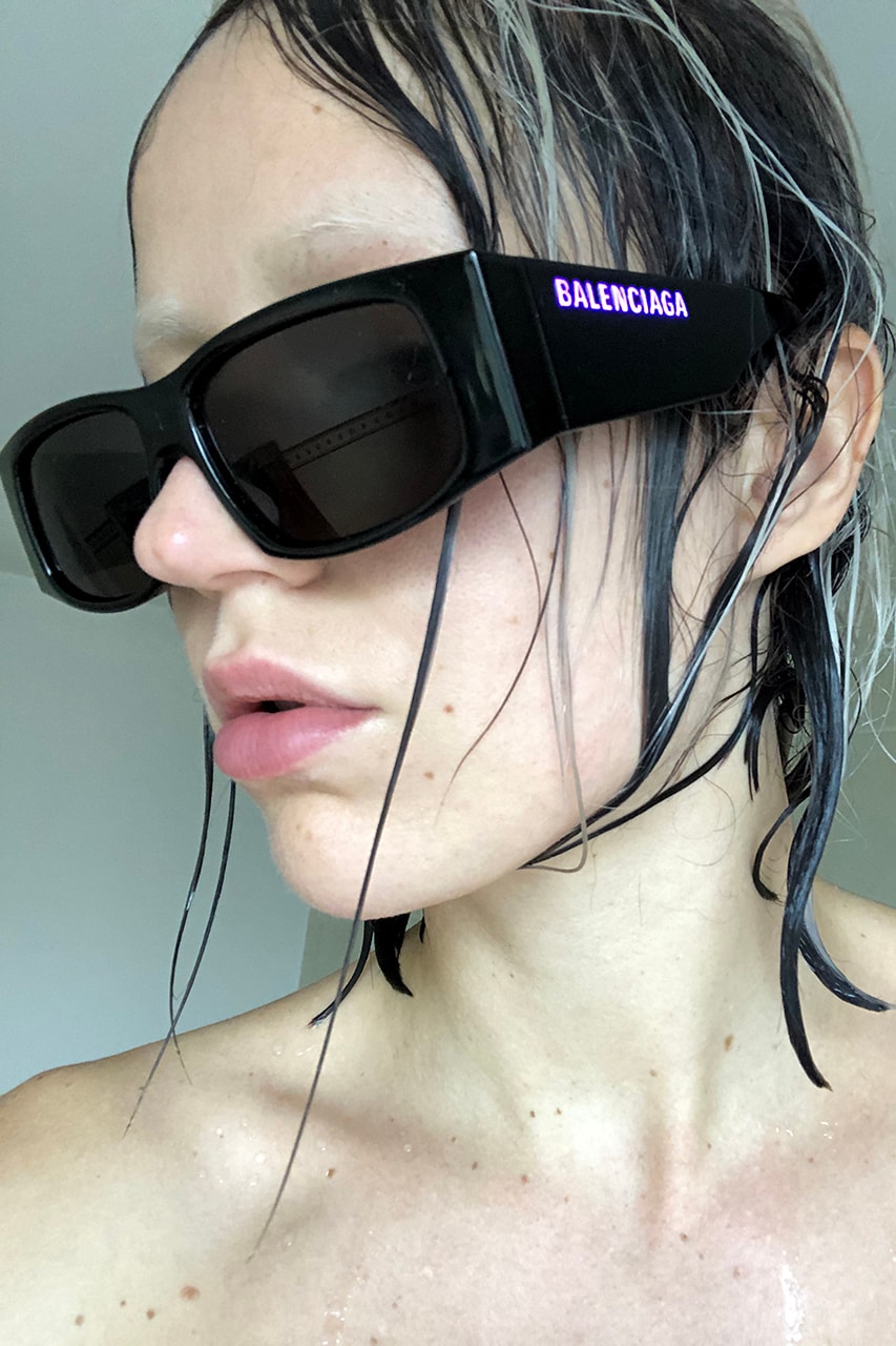 Balenciaga LED Frame Sunglasses Spring/Summer 2020 Release Information Runway First Look Demna Gvasalia Illuminating Logo Nineties '90s Design First Look