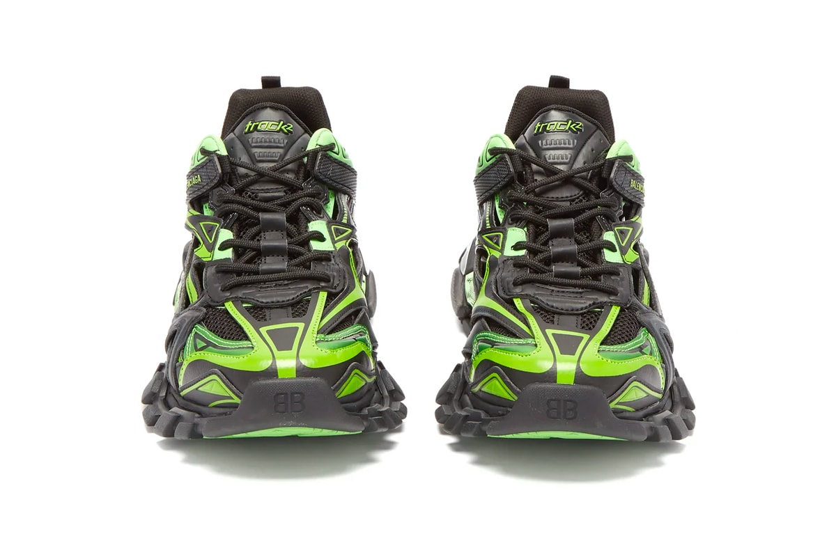 Balenciaga Track.2 Sneaker Black Neon Green Release Info 